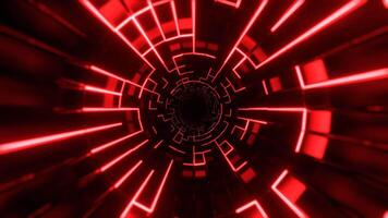 Red and White Endless Tunnel of Neon Pulses Background VJ Loop in 4K video