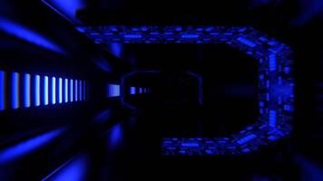 Deep Blue and Red Alien Neon Tech Cyber Tunnel Background VJ Loop in 4K video