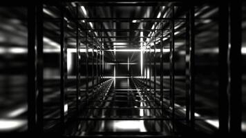 White Square Fantasy Tunnel with Neon Movement On Frame Background VJ Loop in 4K video