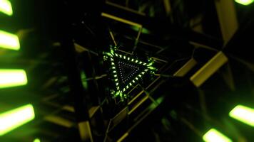 Yellow and Green Infinite Abstract Synthetic Wormhole Background VJ Loop in 4K video
