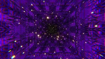 Purple and Yellow Cybertrail Fantastic Tunnel Background VJ Loop in 4K video