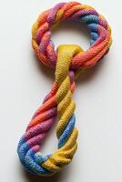 A colorful rope tied to a key photo