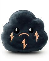 A black cloud with lightning bolts on it photo