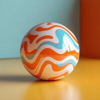 A ball with a colorful design on it photo
