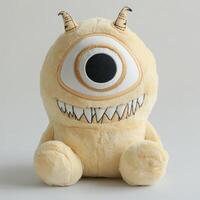 A stuffed monster with large eyes and a big nose photo