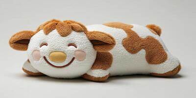 A stuffed animal with a smile on its face photo