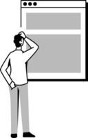 A sketchy style illustration showing blank web vector