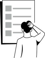 A drawing style illustration of blank list vector