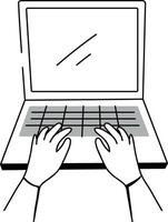 A sketchy style illustration showing blank screen vector