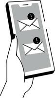 A drawing style illustration showing message error vector