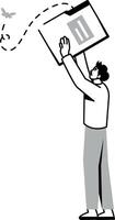 A hand drawn style illustration of empty file vector