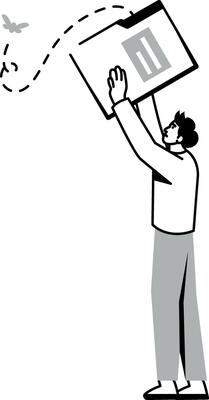 A hand drawn style illustration of empty file