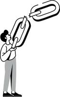 A drawing style illustration representing broken connection vector