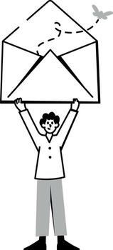 A drawing style illustration of empty mail vector