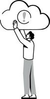 A drawing style illustration representing cloud error vector