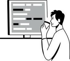 A doodle style illustration showing no display vector
