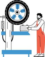 A hand drawn style illustration of tyre alignment vector