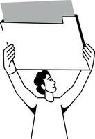A hand drawn style illustration showing empty folder vector