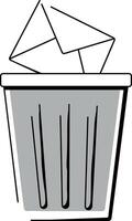 A doodle style illustration of delete message vector