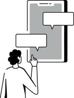 A sketchy style illustration of empty chat vector