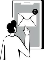 A sketchy style illustration representing no message vector