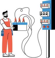A sketchy style illustration of charging battery vector