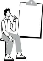 A doodle style illustration of blank paper vector