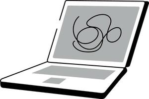 A drawing style illustration of laptop problem vector