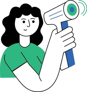 plano estilo ilustración representando un personaje exploración código vector