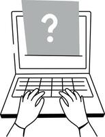 A drawing style illustration showing searching query vector