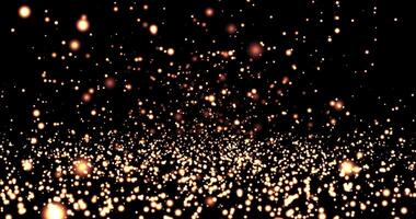 Abstract glitter gold particles falling on the floor and bouncing off the floor video