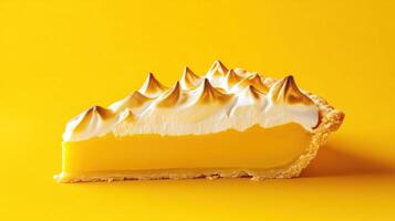 Lemon meringue pie slice photo