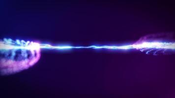 Abstract digital dynamic particle waves with motion light background, data flow, cyber technology. Seamless loop video