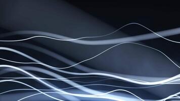 Abstract luxury glowing wave of particles and dots moving on blue background, big data visualization, futuristic and digital background, 3D, 4K, seamless loop video