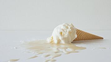 Melted ice cream cone photo