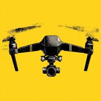 Drone on Yellow Backgroundd photo