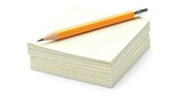 Stack of sticky notes with a pencil photo