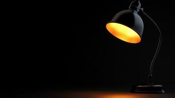 Desk lamp in dark studio photo