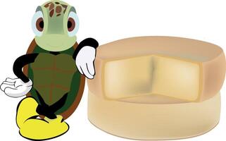 A turtle with a cheese slice A turtle with a cheese slice vector