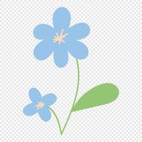 Summer hand drawn flower. Wildflower and leaves. Floral element. Garden plant element vector