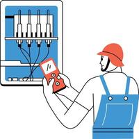A drawing style illustration of testing machine vector