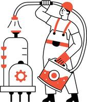 A hand drawn style illustration showing coolant filler vector