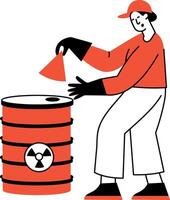 A drawing style illustration showing hazardous disposal vector