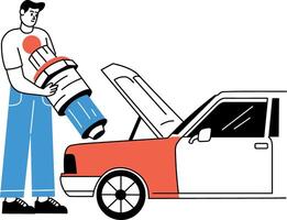 A drawing style illustration of spark plug vector
