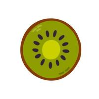 illustration of a fresh kiwi slice with seeds and vibrant green color. Suitable for food packaging, healthy product branding, nutrition visuals, and summer design vector