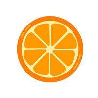 Circular orange slice icon. Great for juice branding, summer prints, or fresh food visuals vector