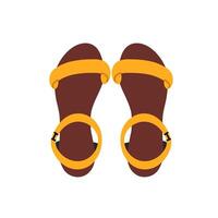 Lightweight yellow and brown strap sandals for walking and warm weather vector