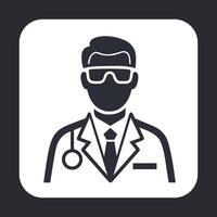 male scientist silhouette icon isolated on white background vector