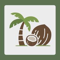 Simple palm tree and coconut tree design isolated on a white background vector