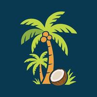 coconut tree and plam tree vector